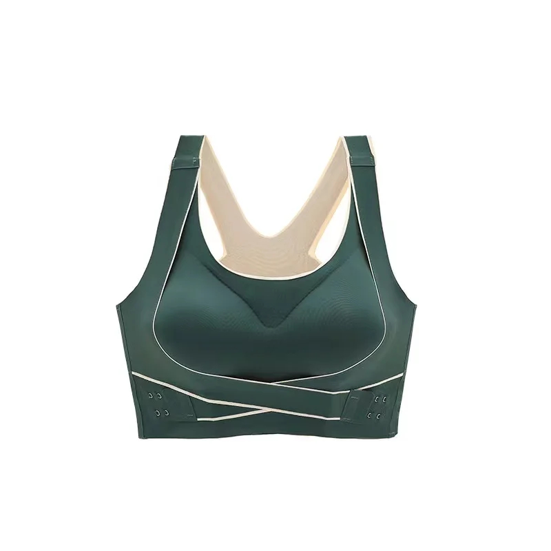 Cross Side Buckle Pair Breast Sports Bra - Image 3