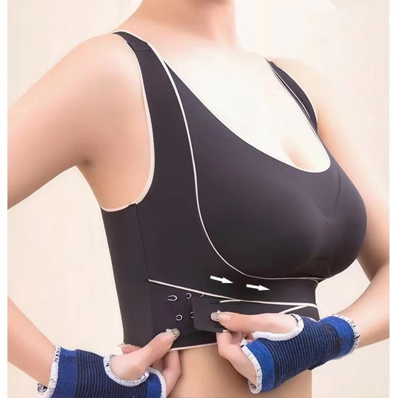 Cross Side Buckle Pair Breast Sports Bra - Image 8