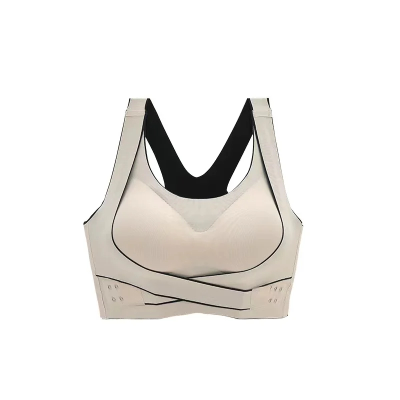 Cross Side Buckle Pair Breast Sports Bra - Image 4