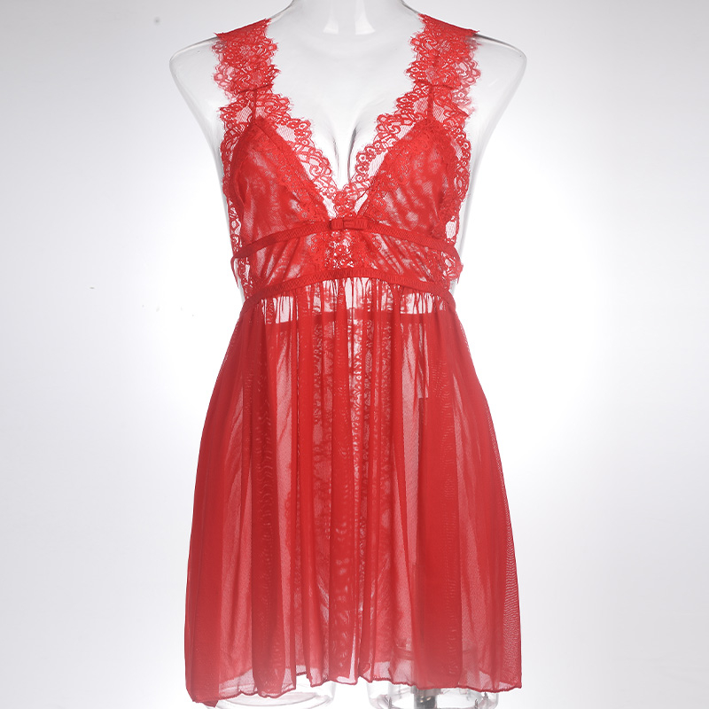 Sexy Floral Lace Nightdress Sleepwear Set - Image 10