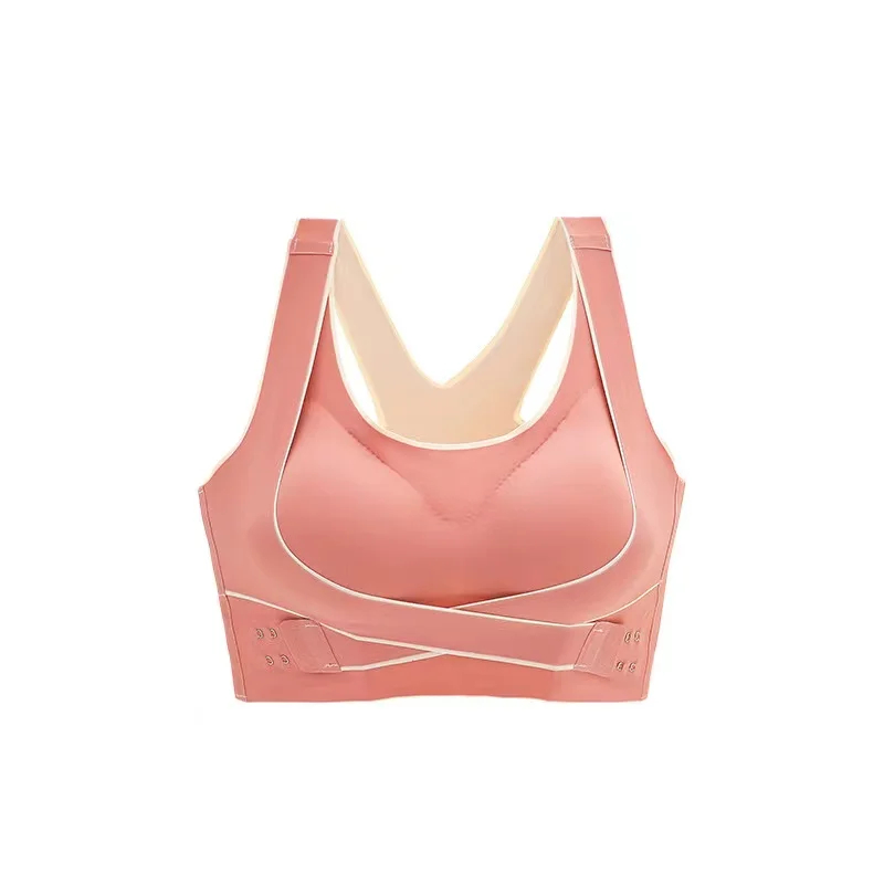 Cross Side Buckle Pair Breast Sports Bra - Image 5