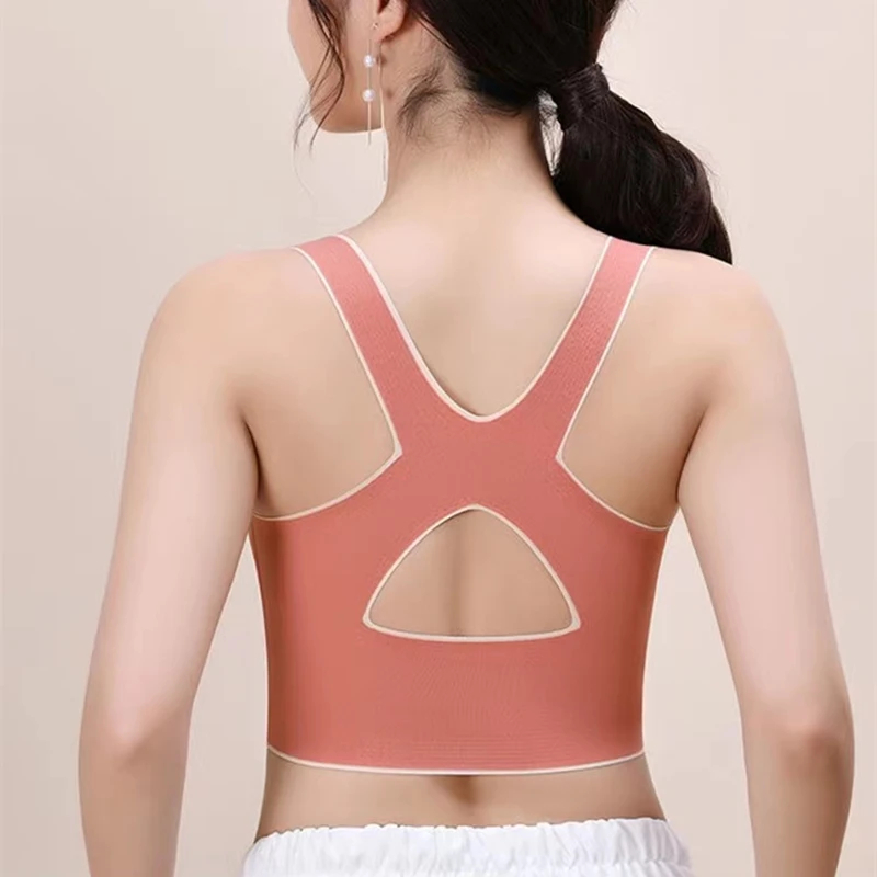 Cross Side Buckle Pair Breast Sports Bra - Image 6